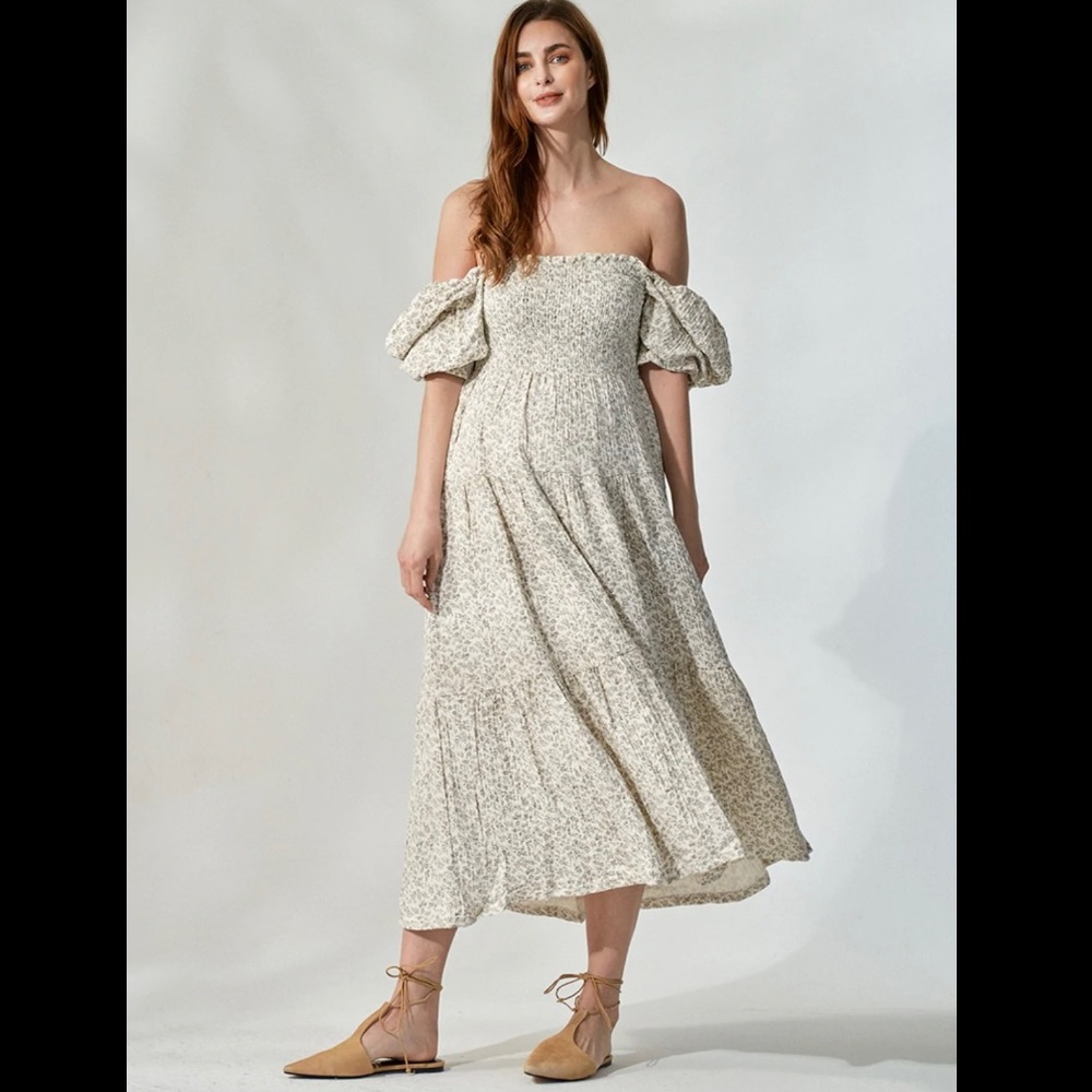 Elegant Off-Shoulder Floral Dress